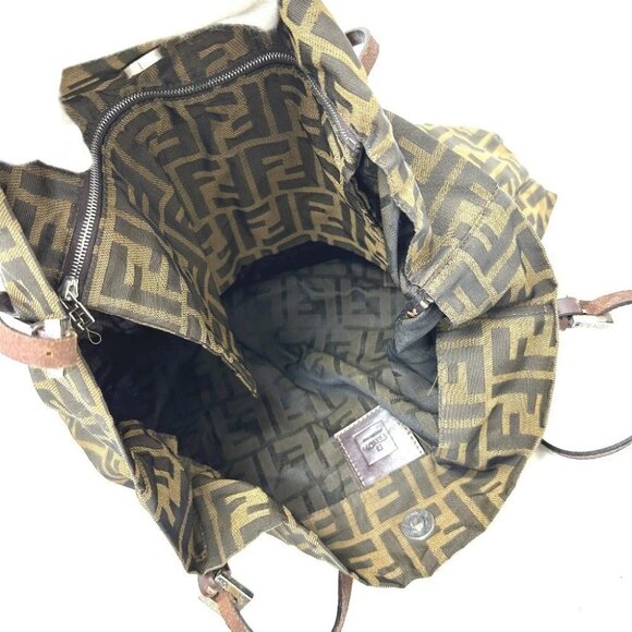 FENDI Zucca pattern Logo Hardware Hand Bag, All-Over Print Shoulder Bag Tote Bag - Picture 10 of 16